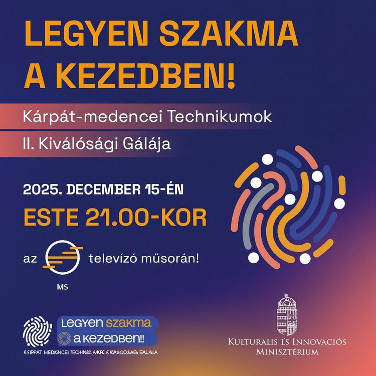 December 15-én kerül megrendezésre a Kárpát-medencei Technikumok II. Kiválósági Gálája! Kövesd élőben!
